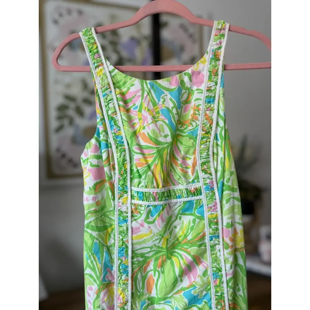 Lilly Pulitzer Fryer Elephant Ear Printed Shift Mini Dress Green Womens Size 2 - Picture 6 of 13